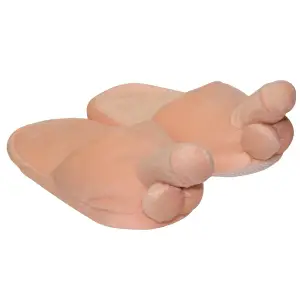 Plüss papucs natúr - péniszformájú